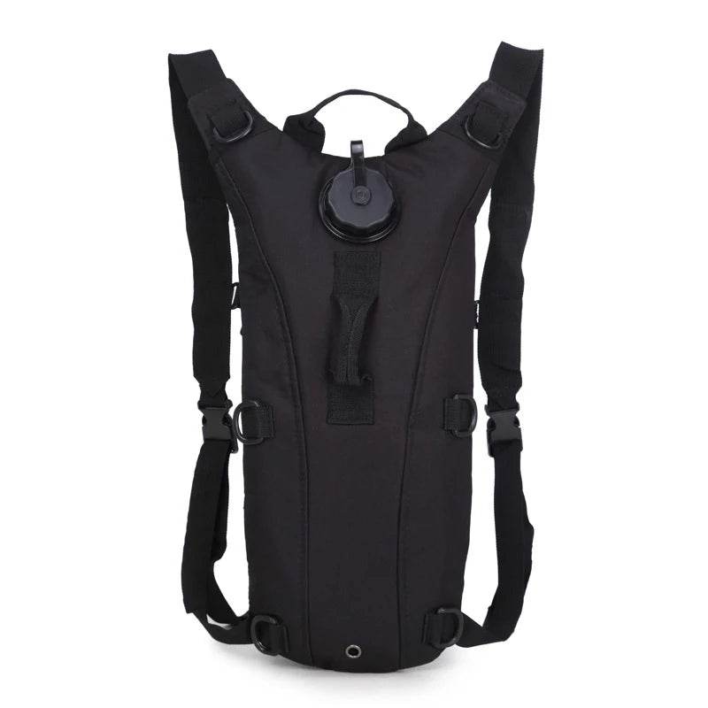 Black outdoor hydration backpack 3L with adjustable straps for easy carrying