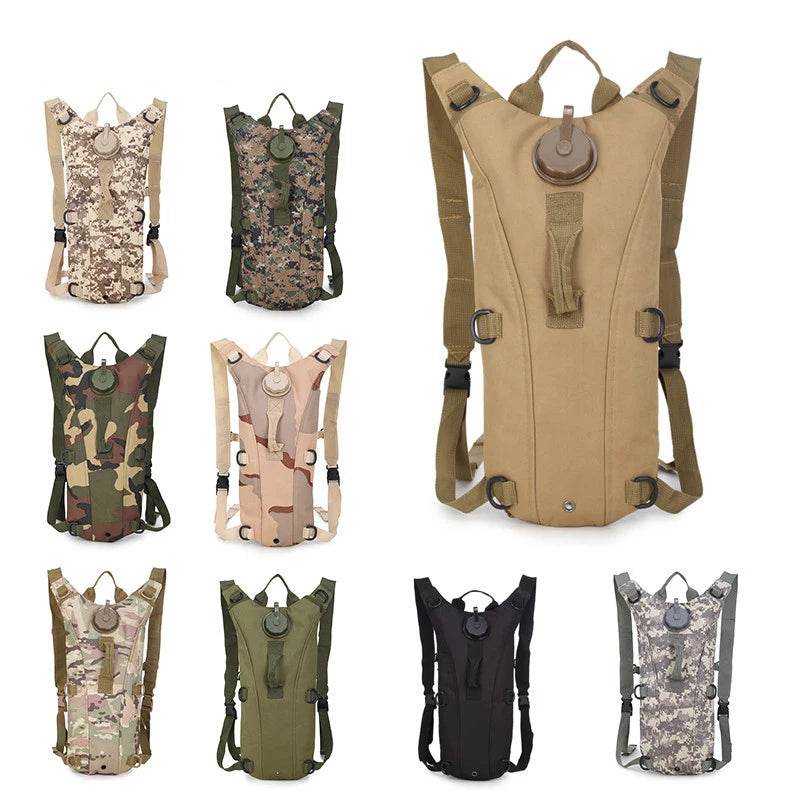 Outdoor hydration backpack 3L in various camo colors for hiking and hydration