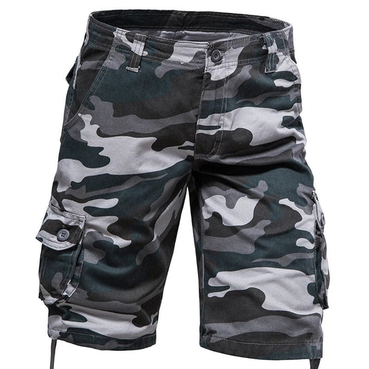 Men's camouflage outdoor military shorts with cargo pockets for versatile outdoor activities