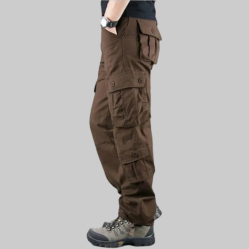 Brown Military-Outdoors outdoor pants with multiple pockets for rugged use
