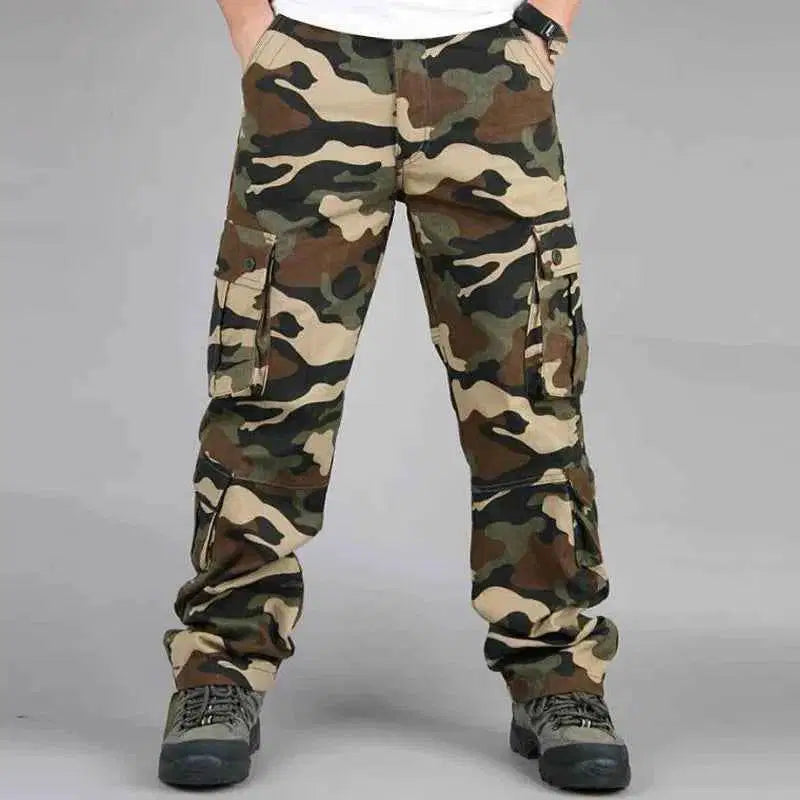 Military-Outdoors Camo Cargo Outdoor Pants for Rugged Outdoor Activities