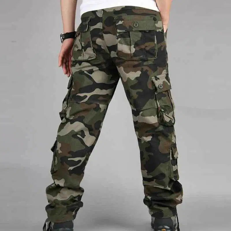Military-Outdoors Camouflage Outdoor Pants with Multiple Cargo Pockets