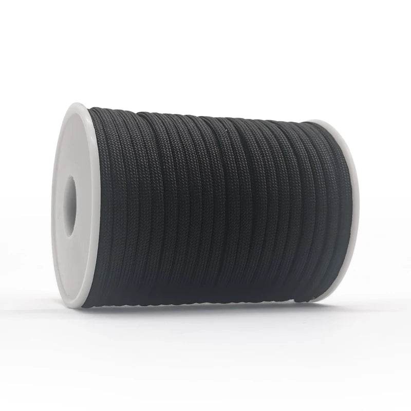 Outdoor paracord rope in black for camping and survival use