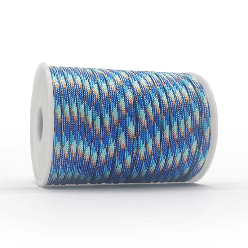 Blue and orange outdoor paracord rope strong for camping and survival