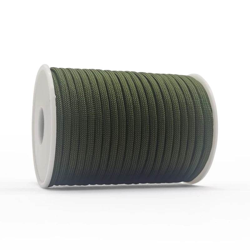 Outdoor paracord rope in green for camping and survival