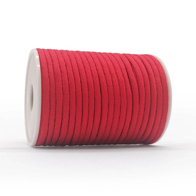 Red outdoor paracord rope for camping and survival use