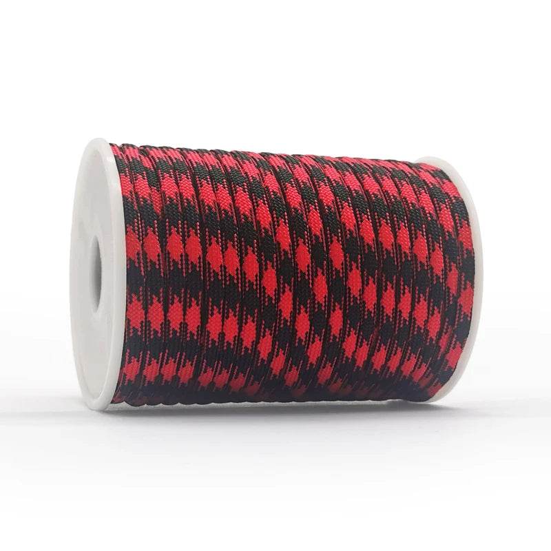 Outdoor Paracord Rope in Black and Red for Camping and Survival Use