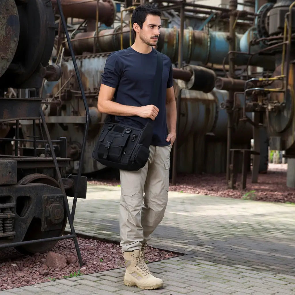 Black outdoor sling bag for everyday use and stylish carrying