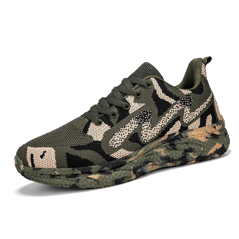 Military-Outdoors Camouflage Outdoor Sneakers for Kids with Breathable Design