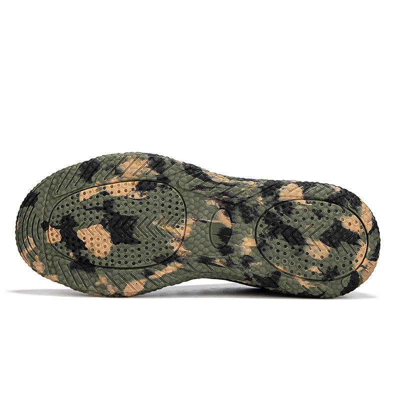 Military-Outdoors Camouflage Outdoor Sneakers with Traction for Kids