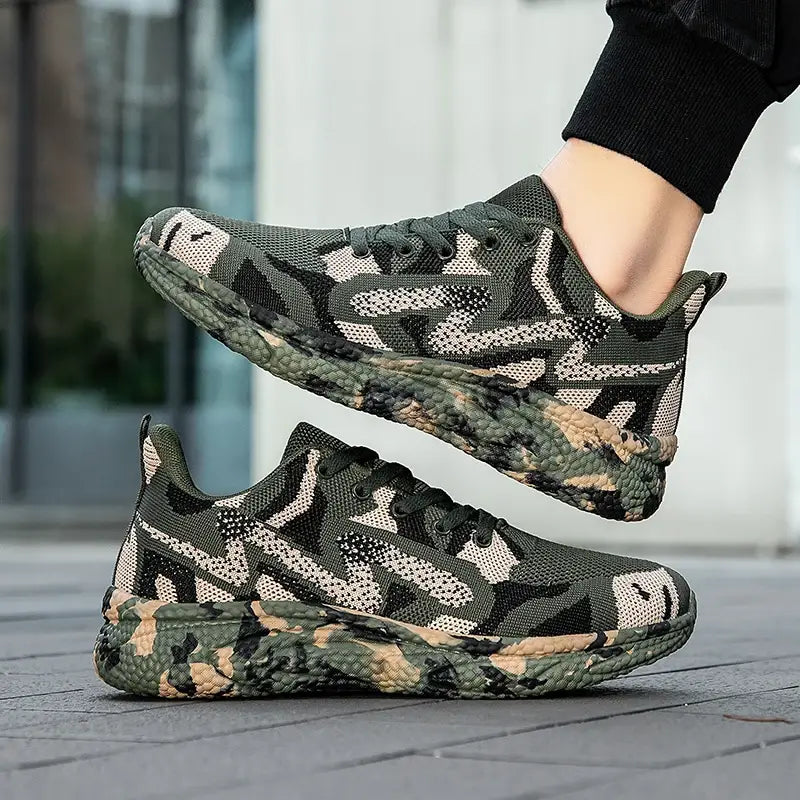 Military-Outdoors Kids Outdoor Sneakers in Camouflage for Active Play