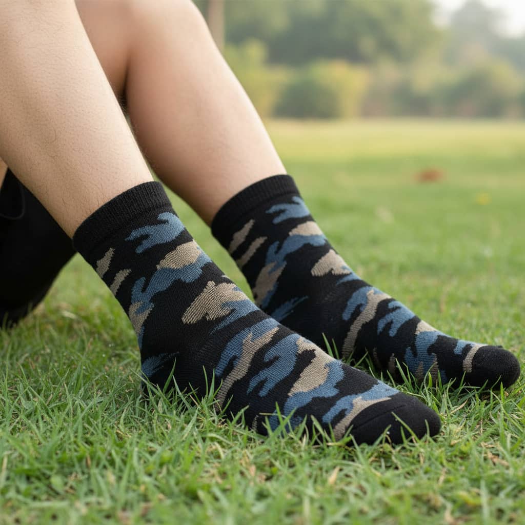 Camouflage Outdoor Socks for Comfort and Durability during Outdoor Activities