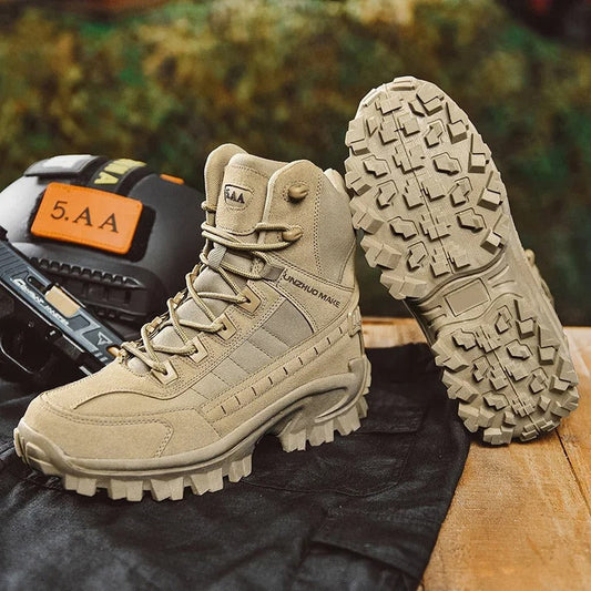 Lightweight tactical boots designed for rugged terrain, featuring thermal outdoor boots for added warmth