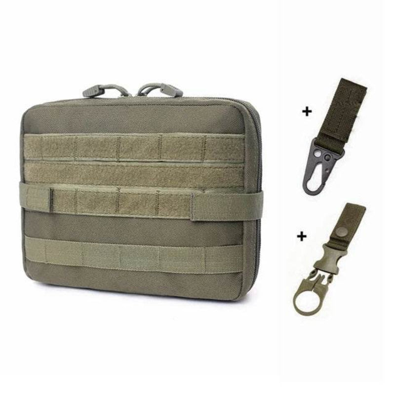 Military-Grade Outdoor Tool Pouch in Olive Green with MOLLE Straps