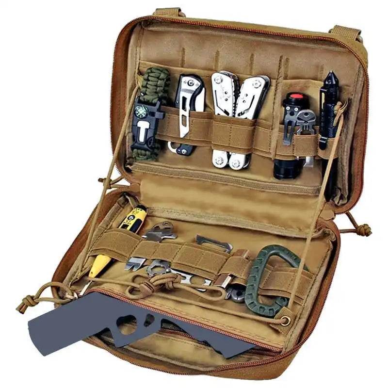 Mil-Spec Outdoor Tool Pouch in Tan with Multiple Tool Holders for Organization