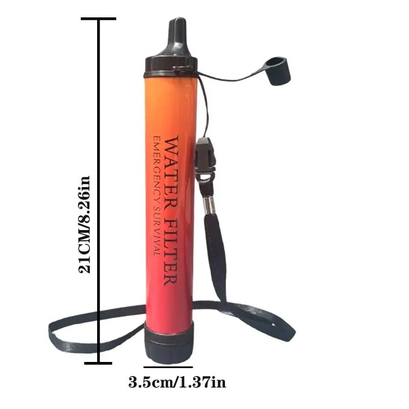 Military-Outdoors Outdoor Water Filter in Red and Orange for emergency survival