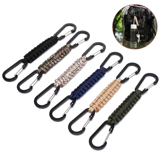 Durable paracord keychain with various color options for outdoor enthusiasts and adventurers