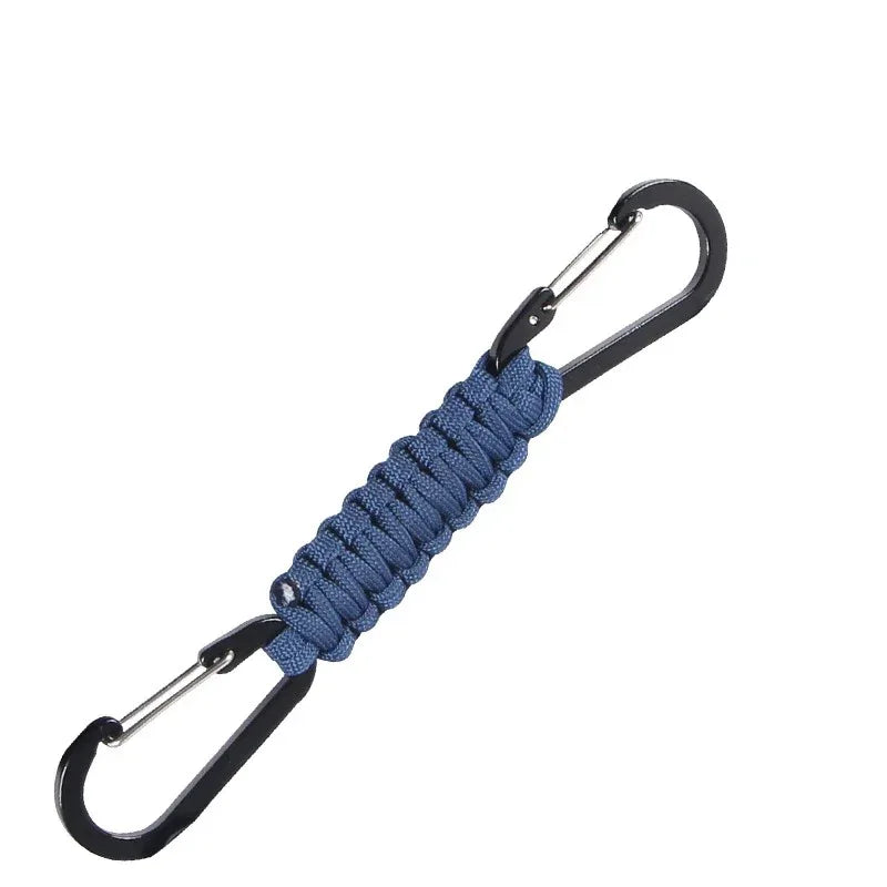 Navy Paracord Keychain with Durable Carabiner for Outdoor Use