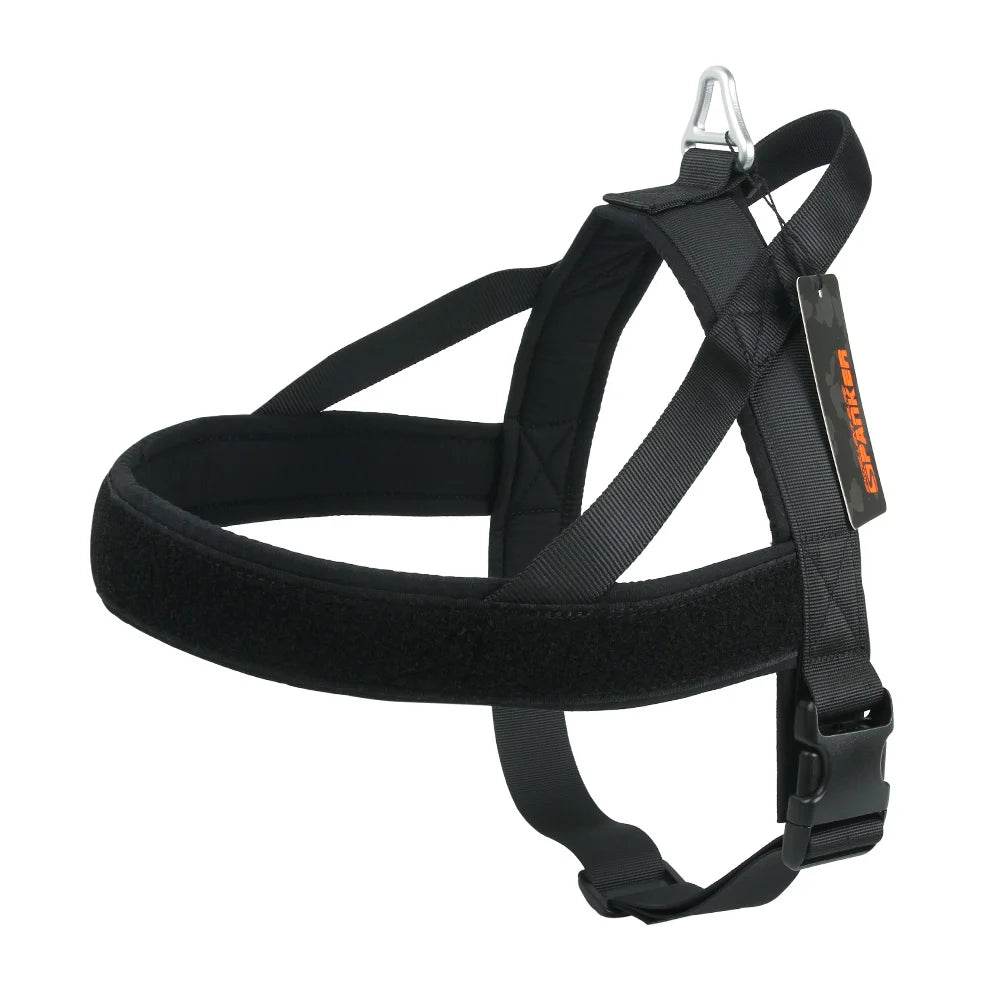 Black pet chest strap vest for secure support and comfort