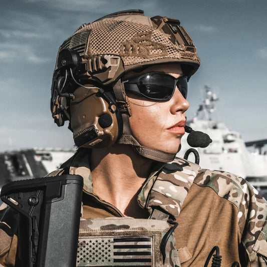 Soldier with X7 Polarized Ballistic Army Sunglasses Military-Outdoors.com
