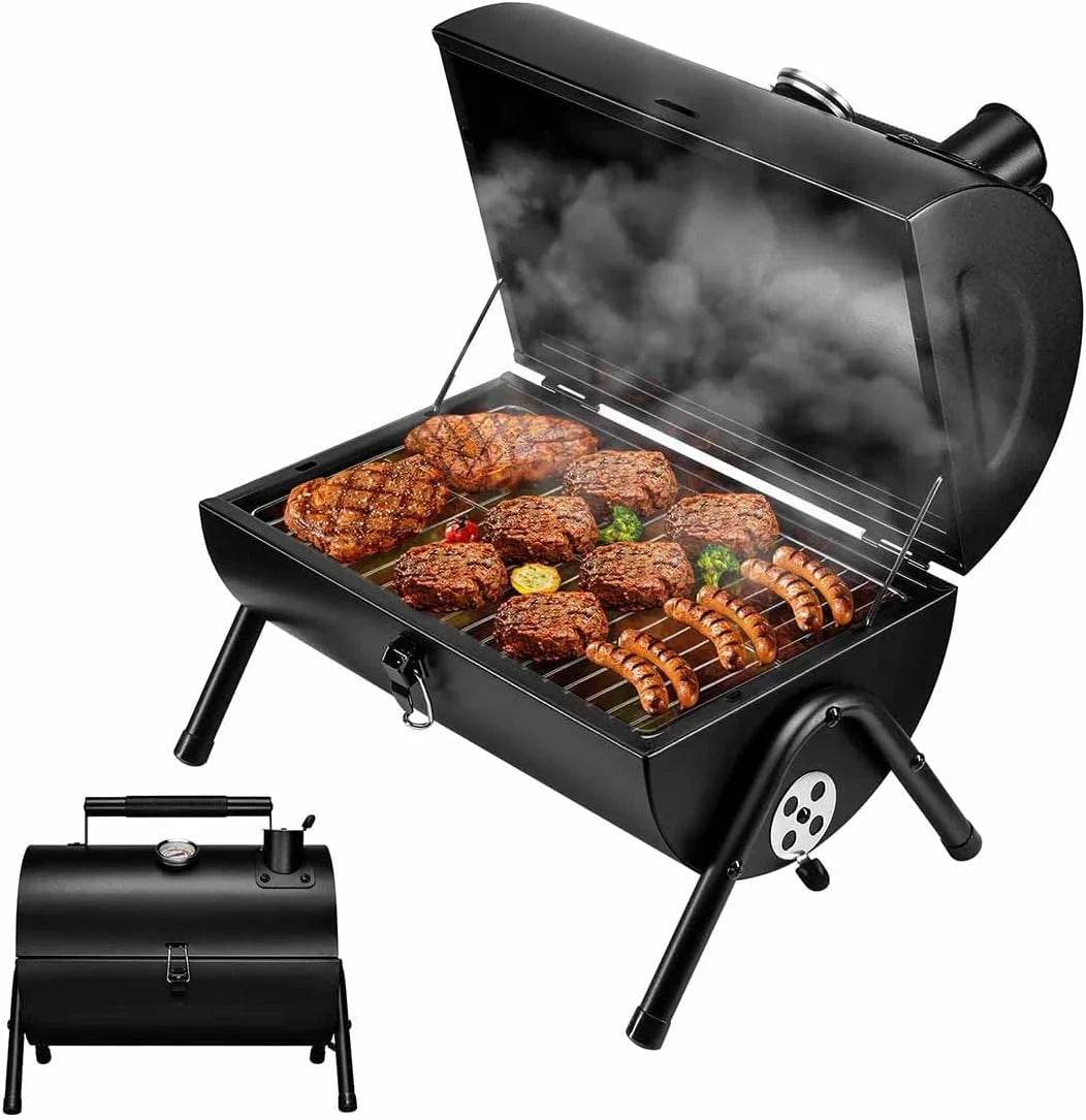 Portable Charcoal Grill with Thermometer - Military-Outdoors.com