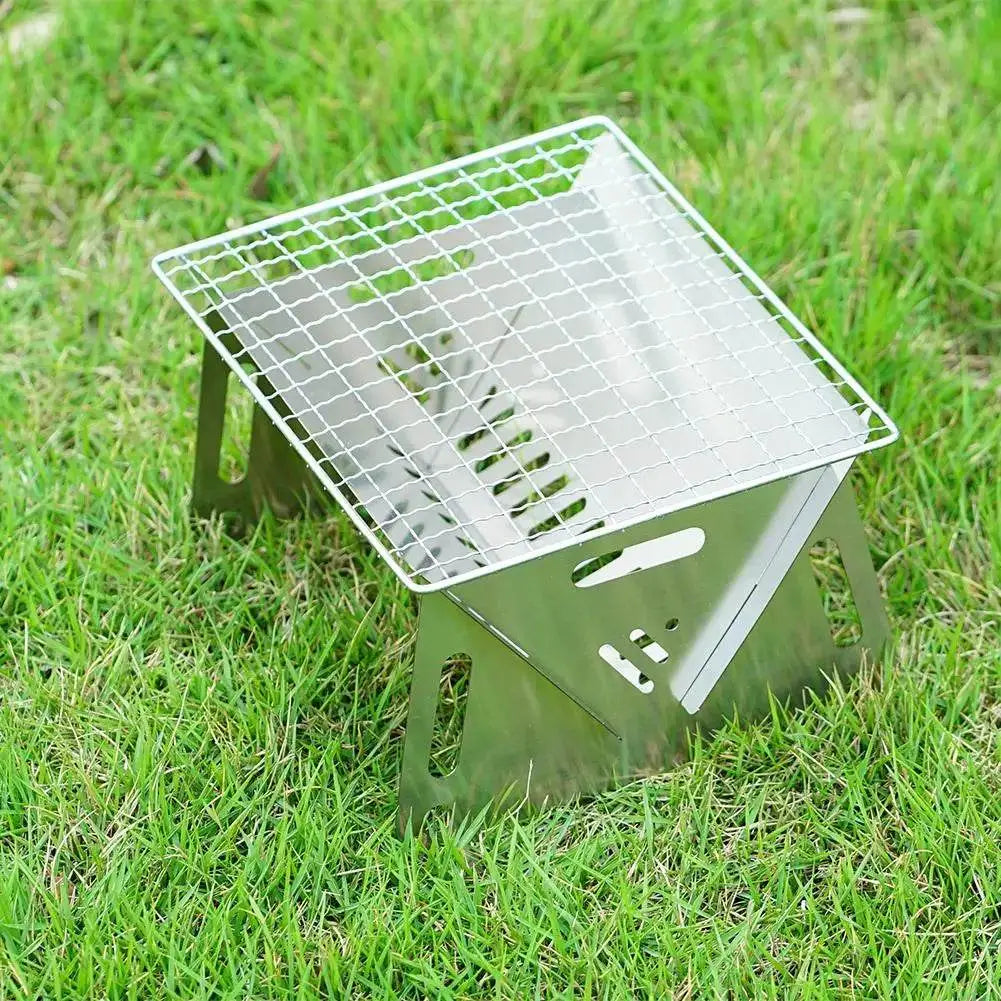 Stainless Steel Portable Folding Grill for Camping and Outdoor Cooking