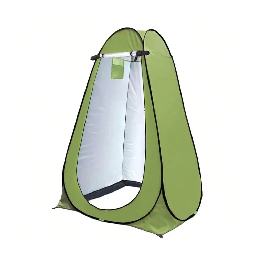 Green privacy tent shower for quick outdoor personal needs