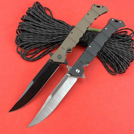 Professional survival knife set featuring a black and silver blade with durable grips for outdoor enthusiasts
