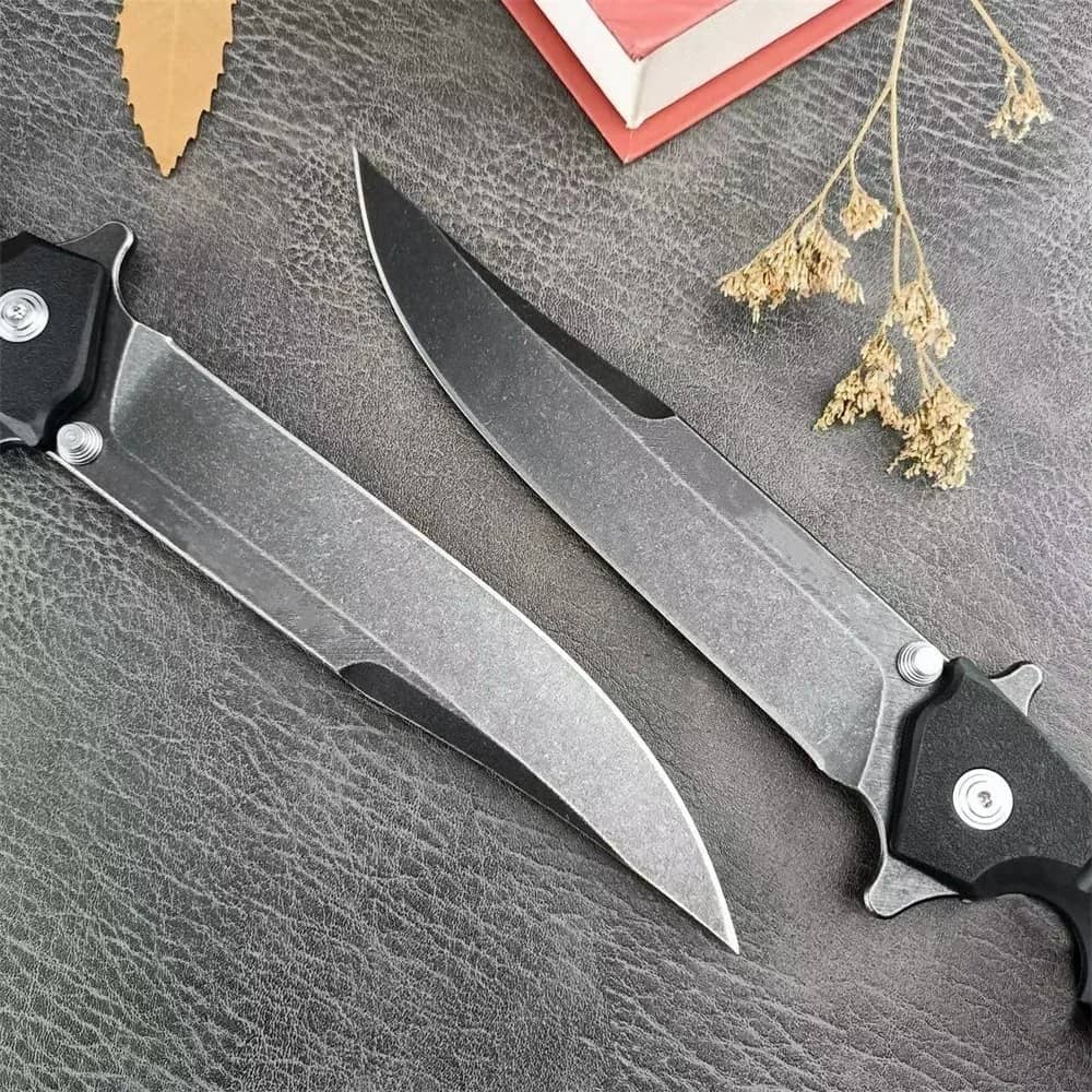 Professional survival knife with a sleek black design for outdoor adventures