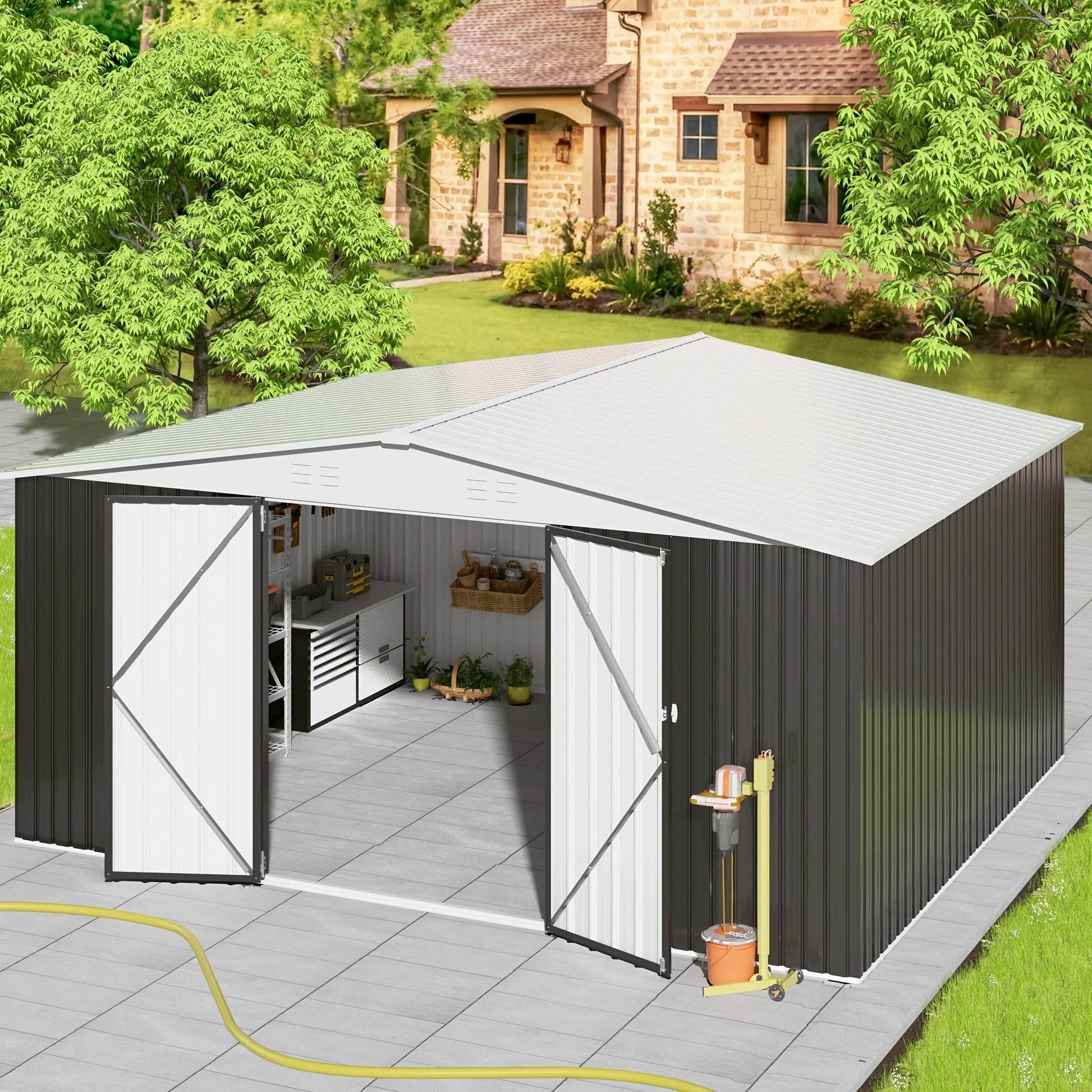 Outdoor Lockable Steel Storage Shed - Military-Outdoors.com
