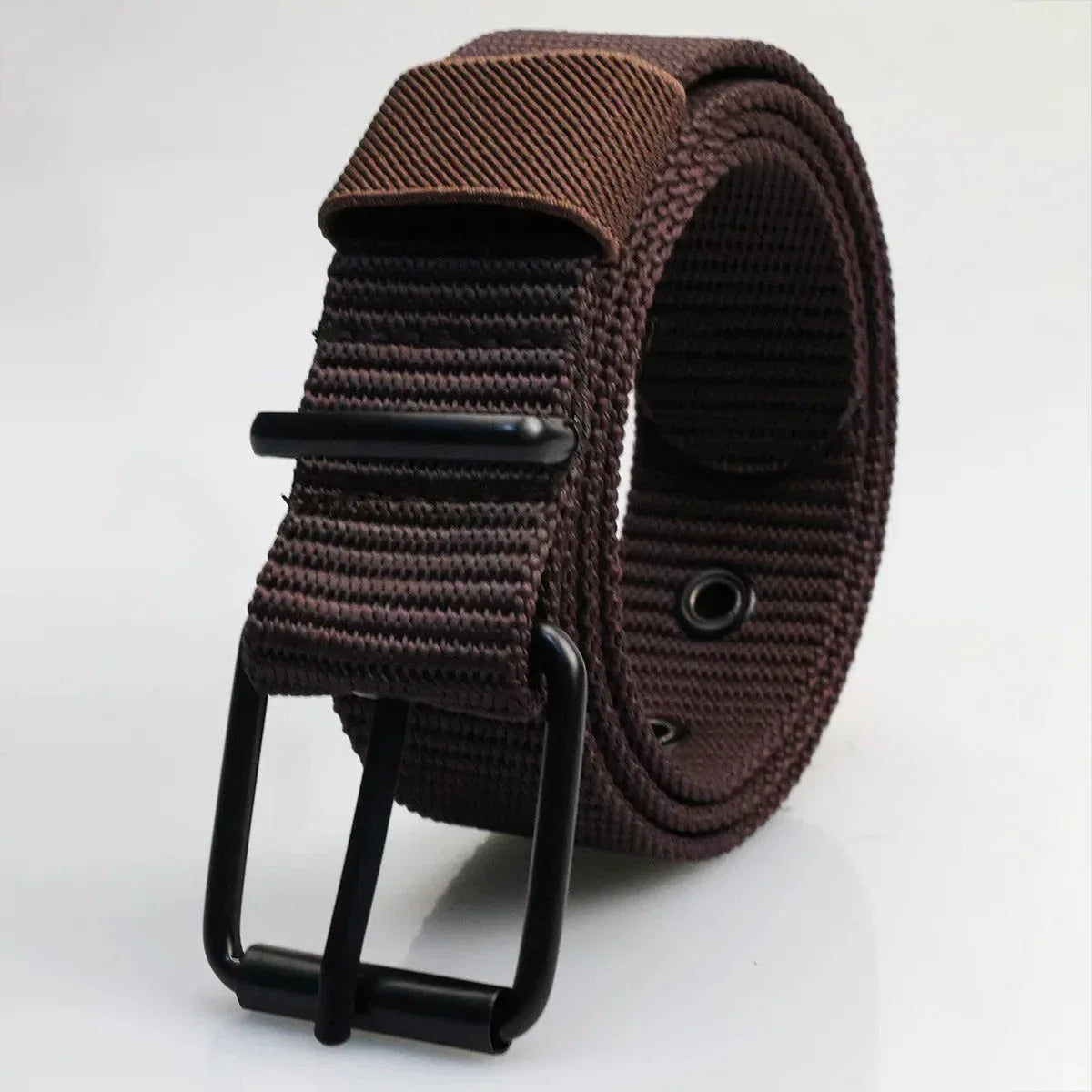 Brown quick release belt with durable nylon material for easy adjustments