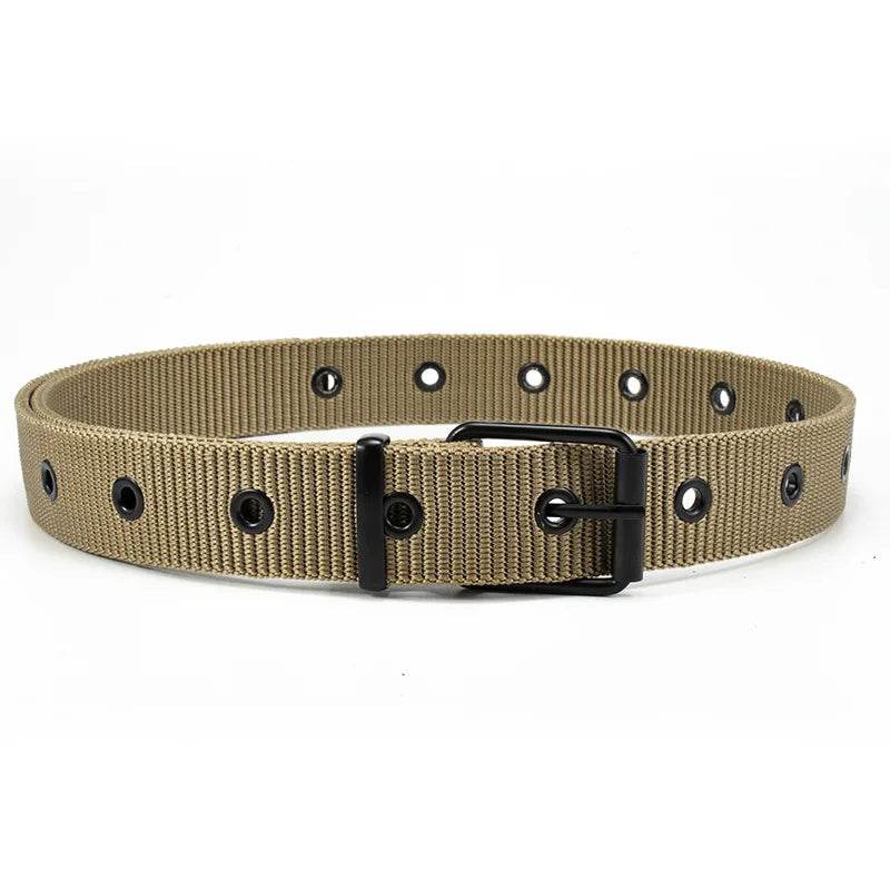 Tan quick release belt with durable webbing and adjustable fit