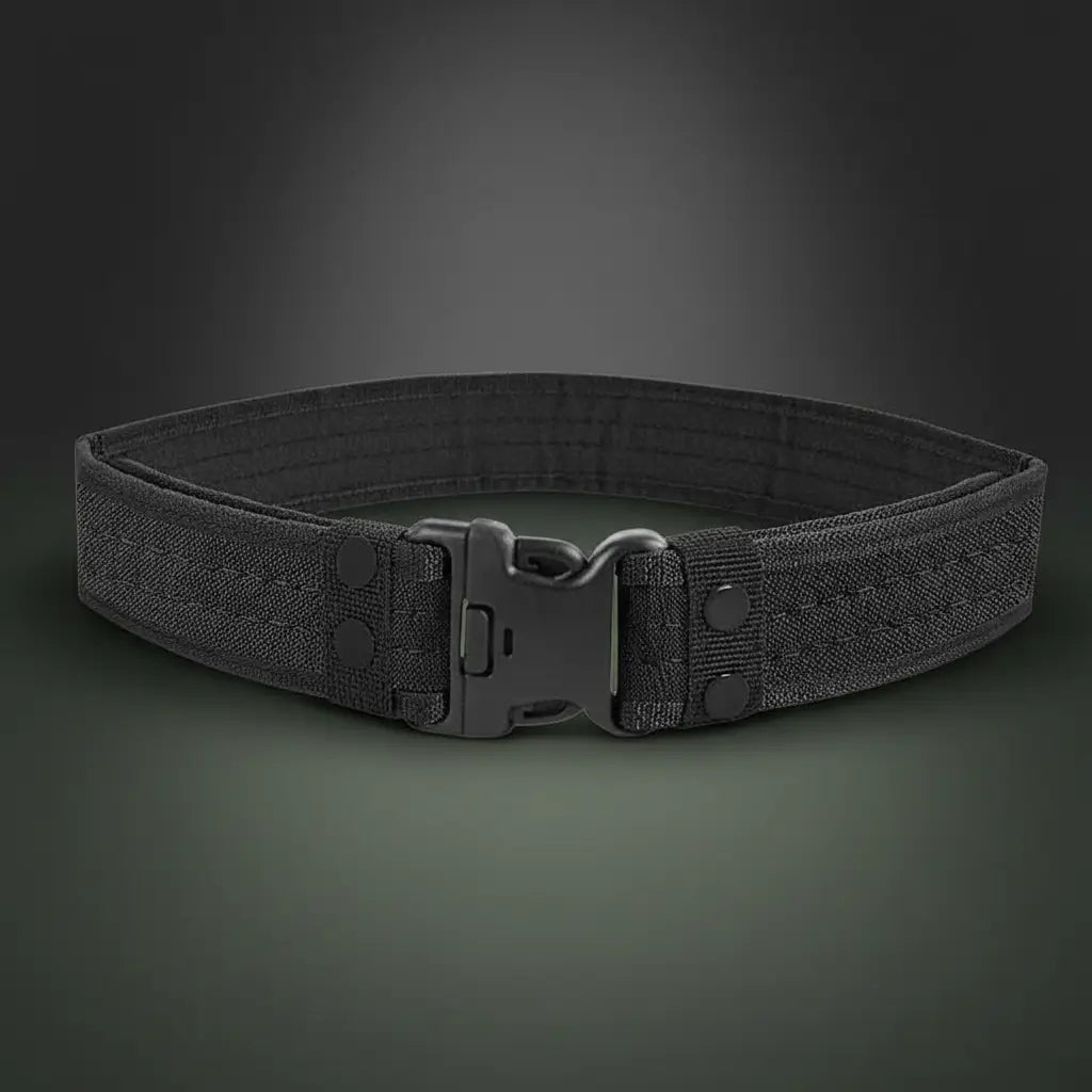 Quick release tactical belt in black for secure and adjustable fit