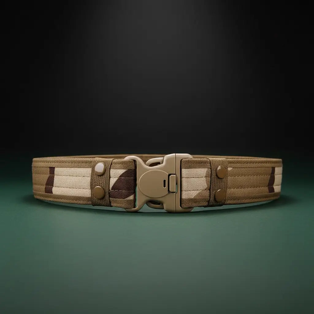 Quick release tactical belt in tan for outdoor activities