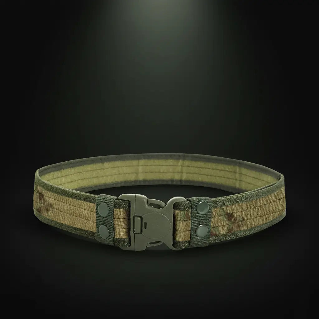 Quick release tactical belt in camo color for outdoor activities