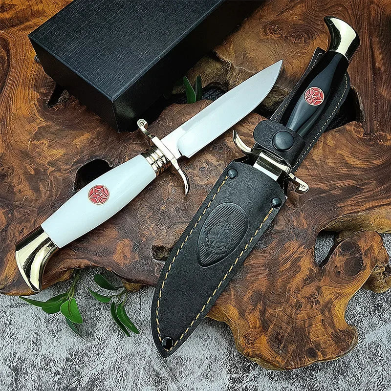 Replica USSR Finka NKVD fixed blade knife with traditional handle style for collectors and historical display