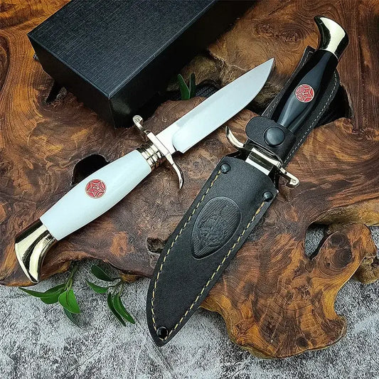 Replica USSR Finka NKVD fixed blade knife with traditional handle style for collectors and historical display