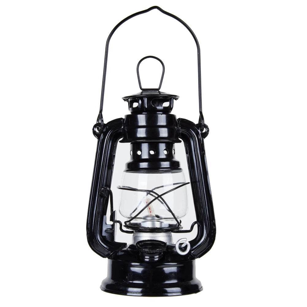 Retro Kerosene Lamp in black with a classic design, perfect for camping and outdoor adventures
