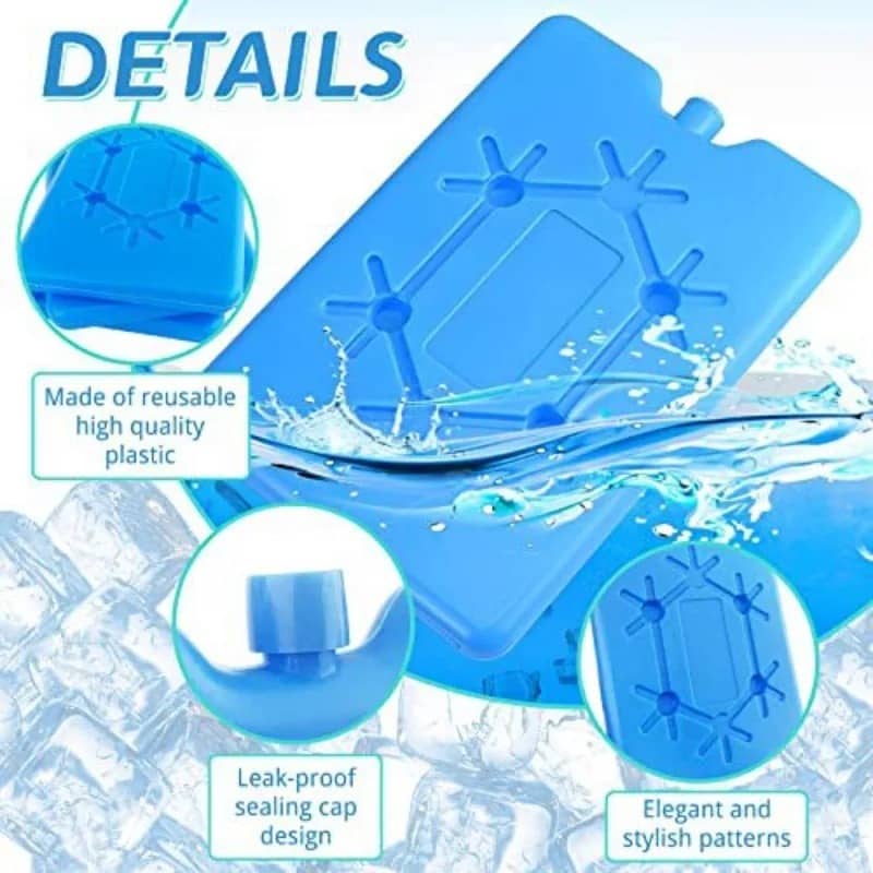 Blue reusable ice pack for cooler box with leak-proof design