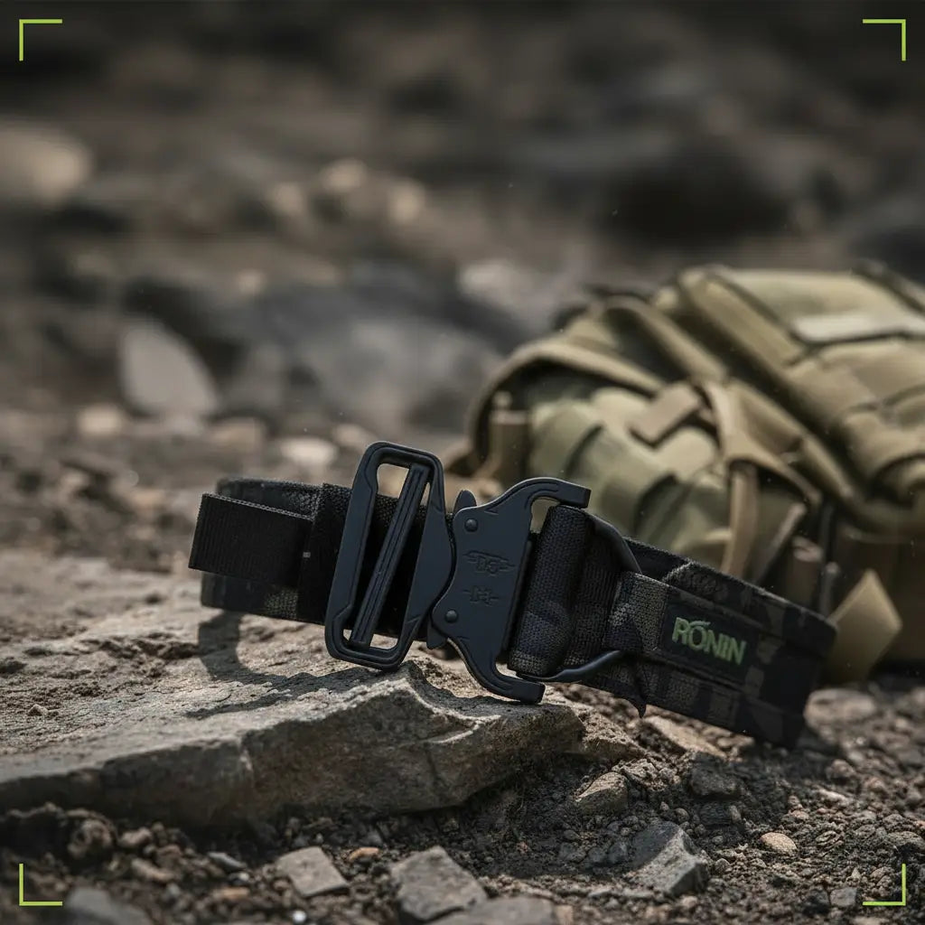 Ronin outdoor belt in black, ideal for tactical use and durability