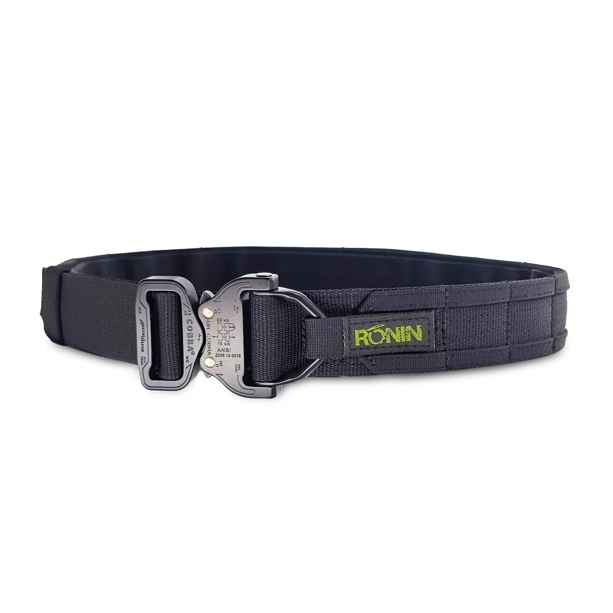Ronin outdoor belt in black for tactical use with durable buckle