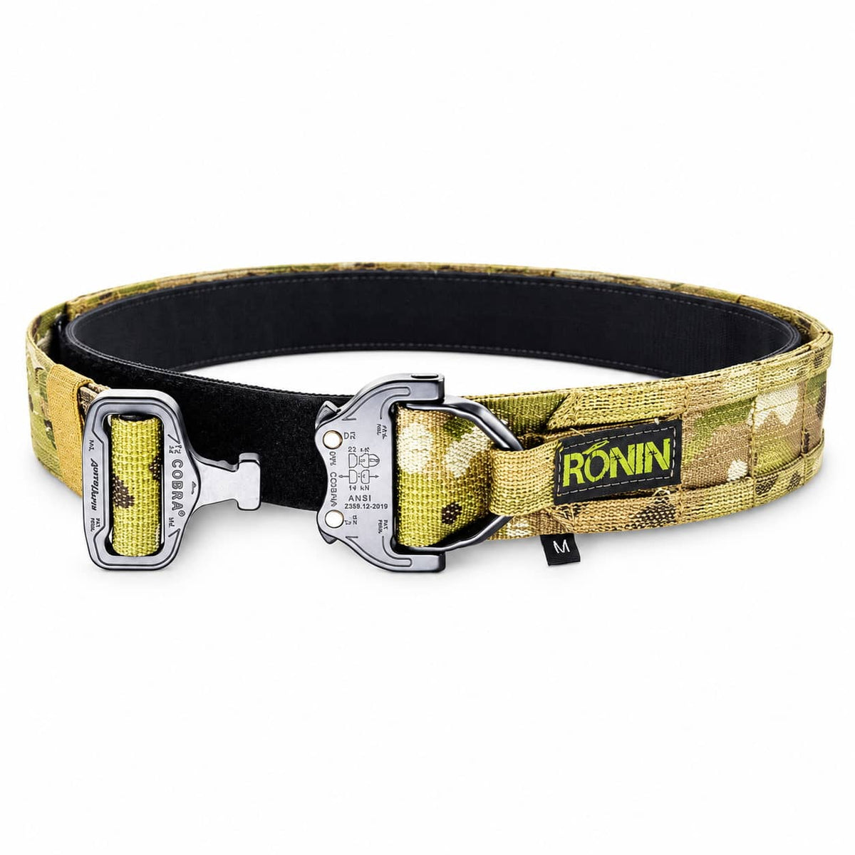 Ronin outdoor belt in camo with durable buckle for tactical support