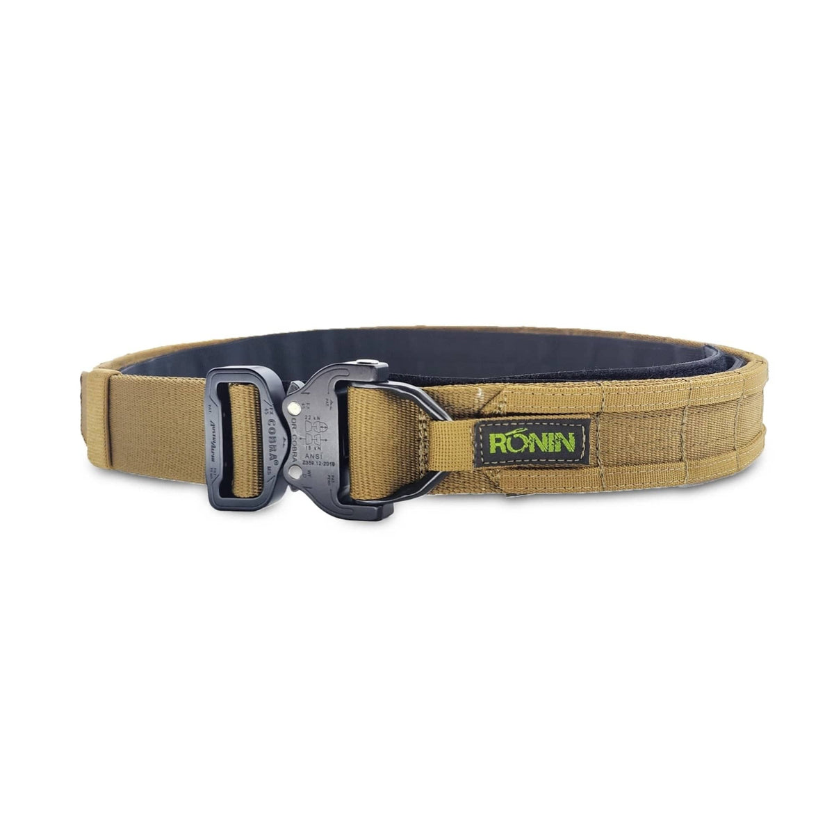 Ronin outdoor belt in tan with durable buckle for tactical use