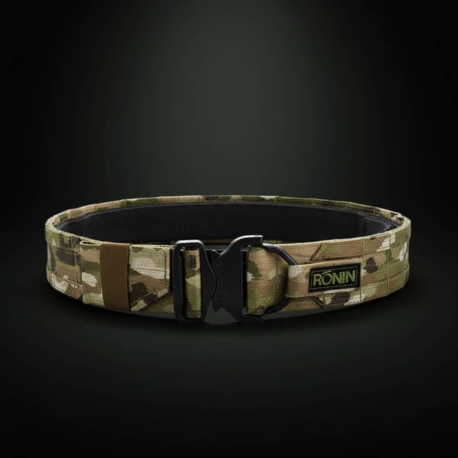 Ronin Outdoor Combat Belt in Camouflage for Secure Load Carrying