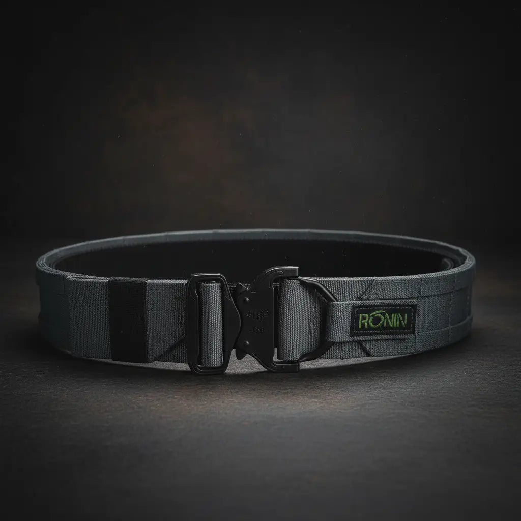 Ronin utility belt in gray for tactical use and everyday carry