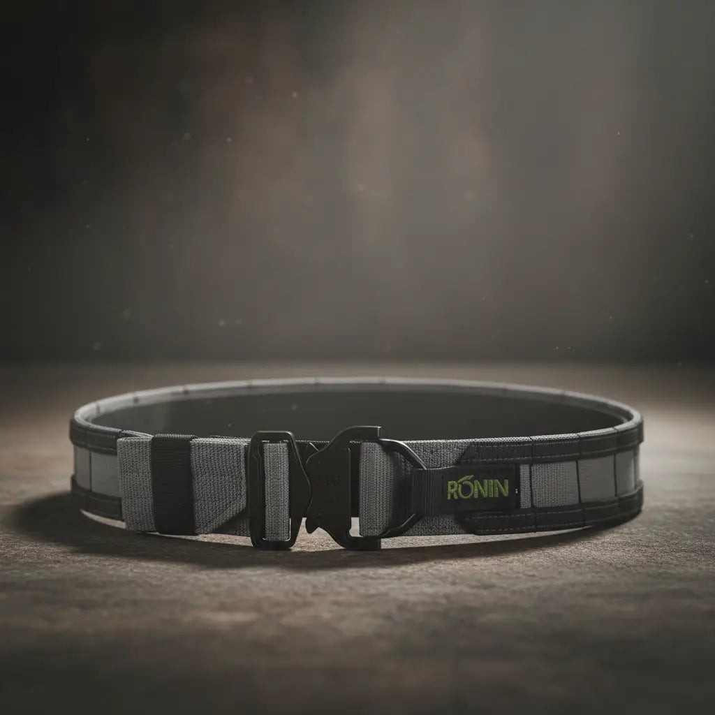 Ronin utility belt in gray, designed for tactical use and durability