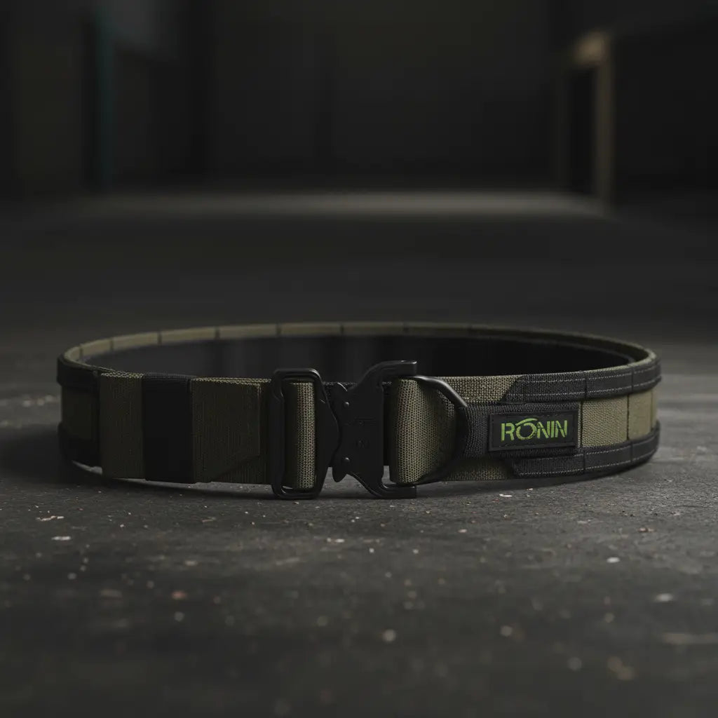 Ronin utility belt in green with quick-release buckle for tactical needs