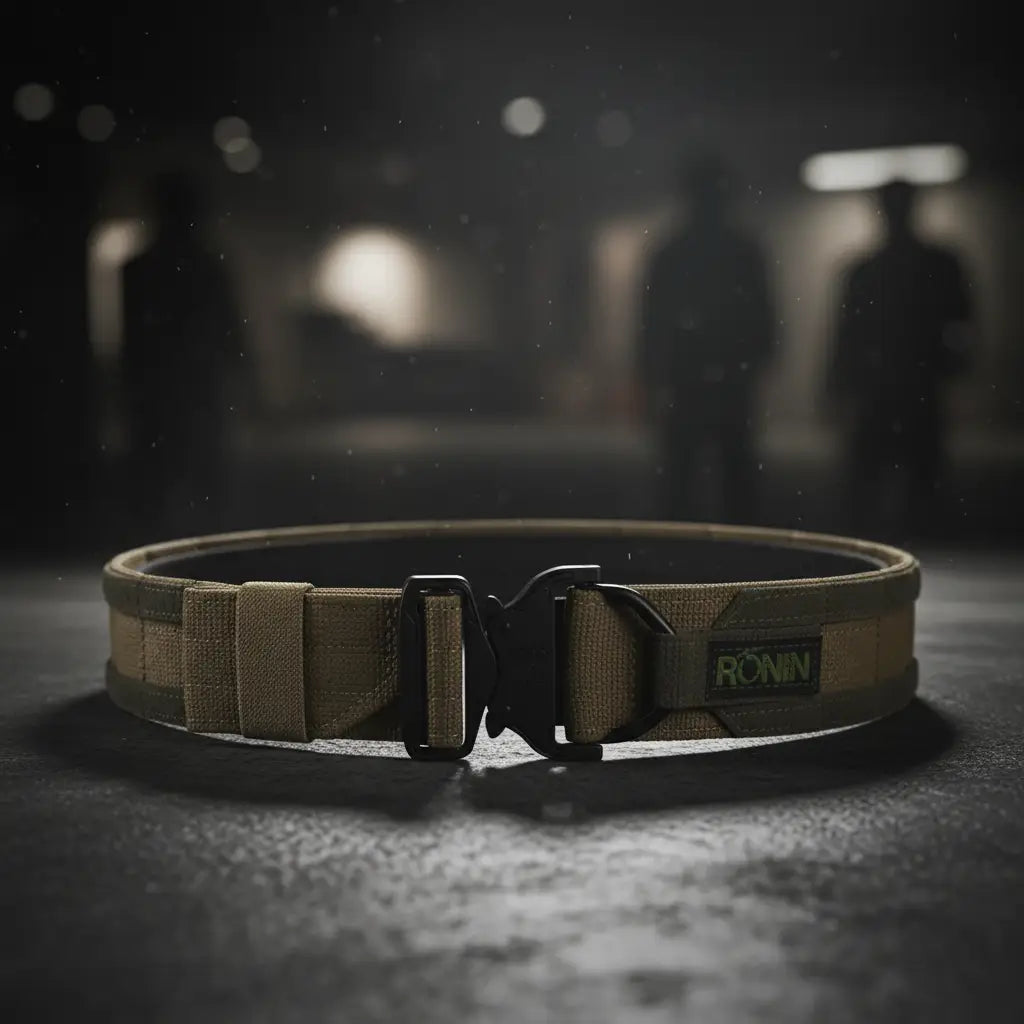 ronin utility belt in khaki, designed for tactical and outdoor activities