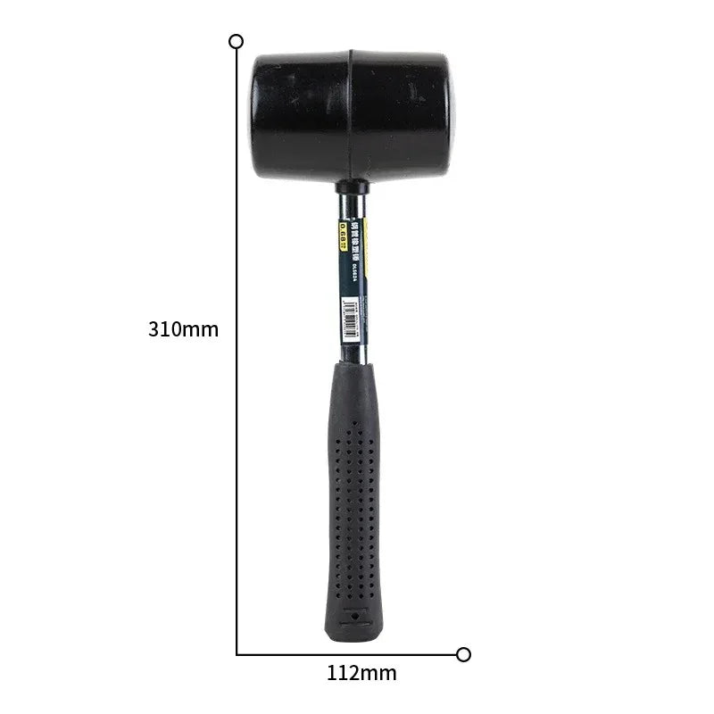 Rubber mallet hammer with black head and comfortable grip for various applications