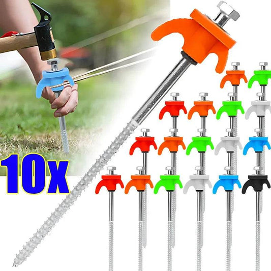 Military-Outdoors Screw Anchor Tent Stakes - 2-10 Pcs Pack - Military-Outdoors.com
